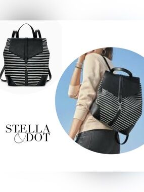 Stella & Dot Black and White Ava Backpack